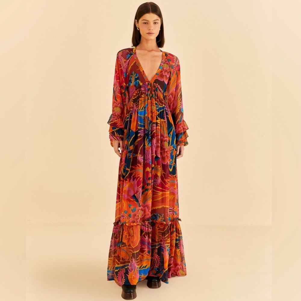 Farm Rio Vintage Wave Maxi Dress Small NWT - Picture 16 of 16